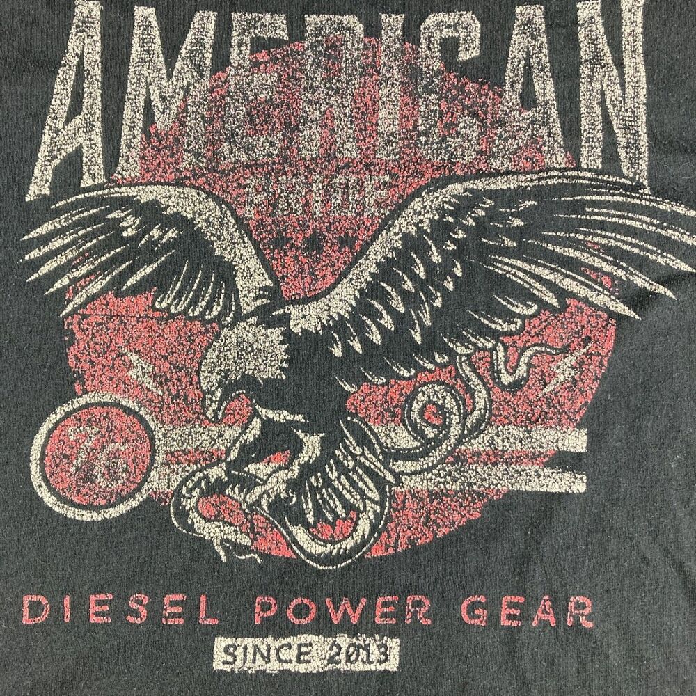 Diesel Power Gear T Shirt Mens 2XL Black Eagle American Graphic Tee